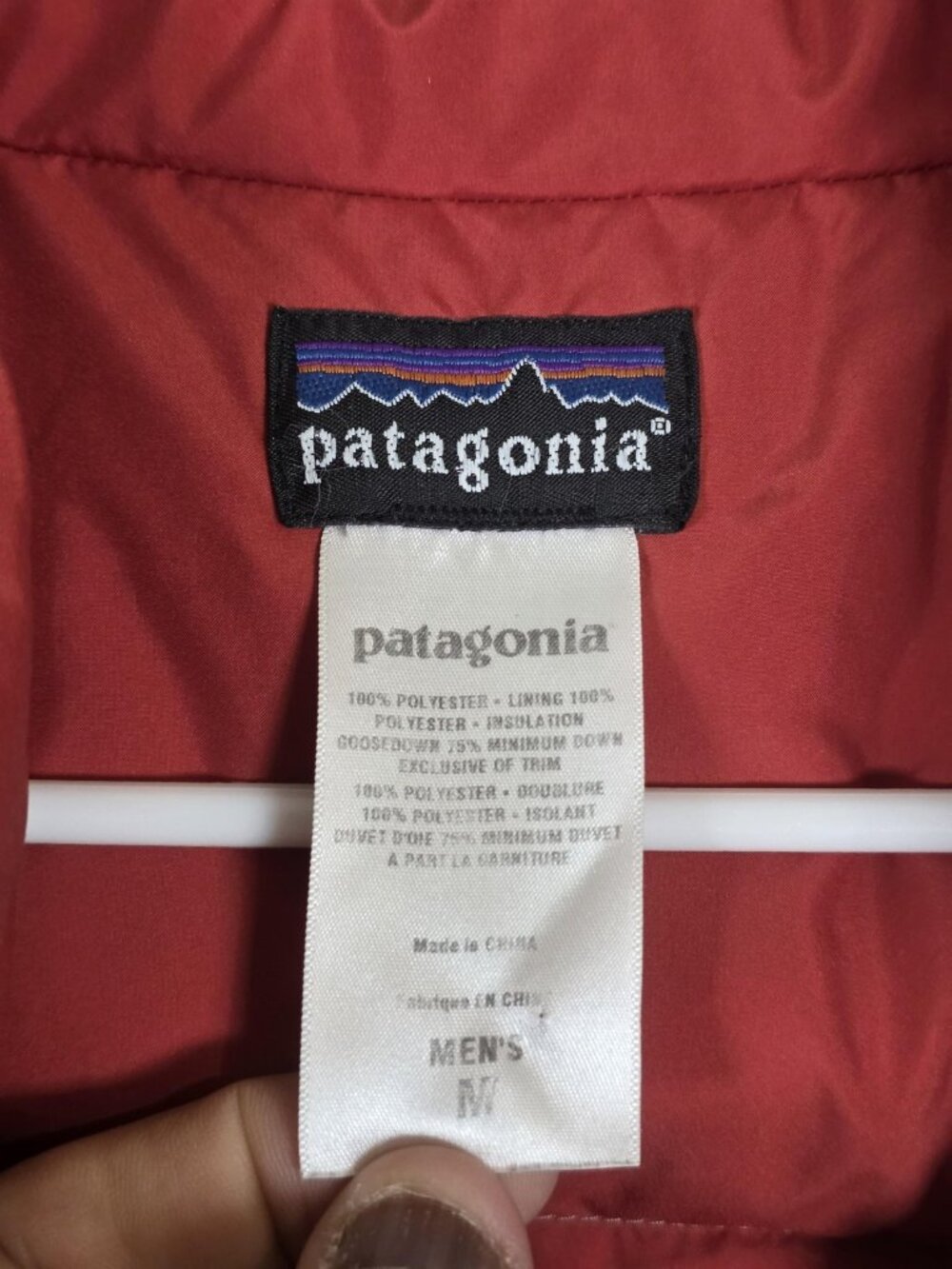Patagonia Vest Mens M Gray slingshot Down Puffer Snap Front Red Lined Jacket - Picture 3 of 10